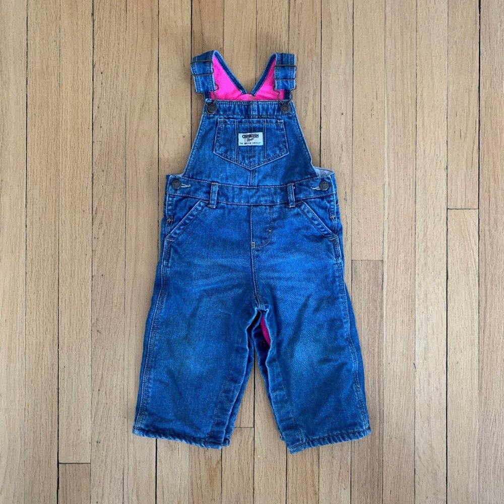 OshKosh fleece lined denim overalls sz 12M